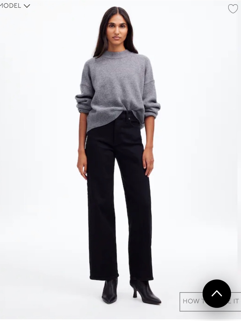 Madewell Perfect Vintage Wide Leg Jeans Black Rinse Wash High Rise